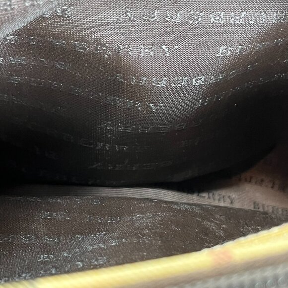 BURBERRY Checker Medium Tote Bag Beige/Brown Inside zipper pocket Purse PVC - Picture 9 of 16